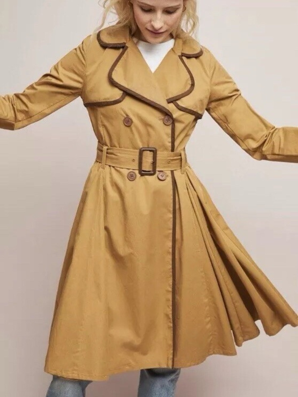 Anthropologie ETT:TWA Marley Trench Coat PRINCESS